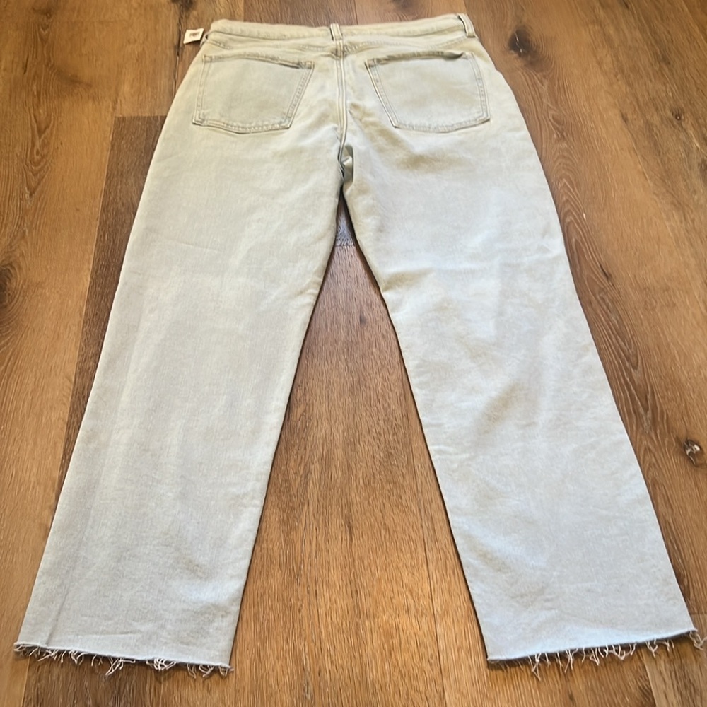 Old Navy Sky Hi Extra High Rise Straight Leg Raw Hem Ankle Stretch Jeans 12 - Picture 9 of 10